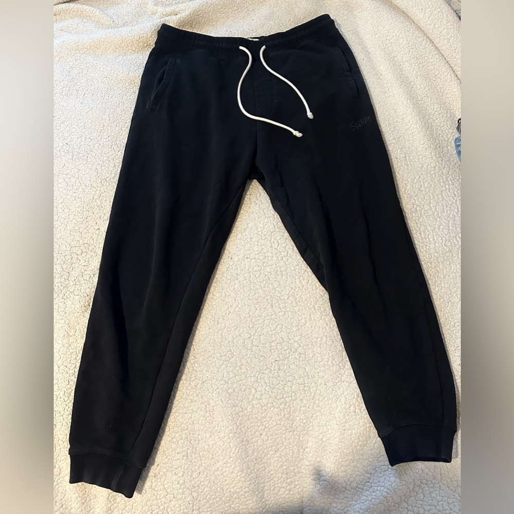 Size medium Black drawstring men’s sweatpant joggers from pull and bear